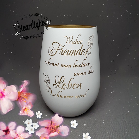 Personalisiertes Windlicht lasergraviert mit Spruch Wahre Etsy.de