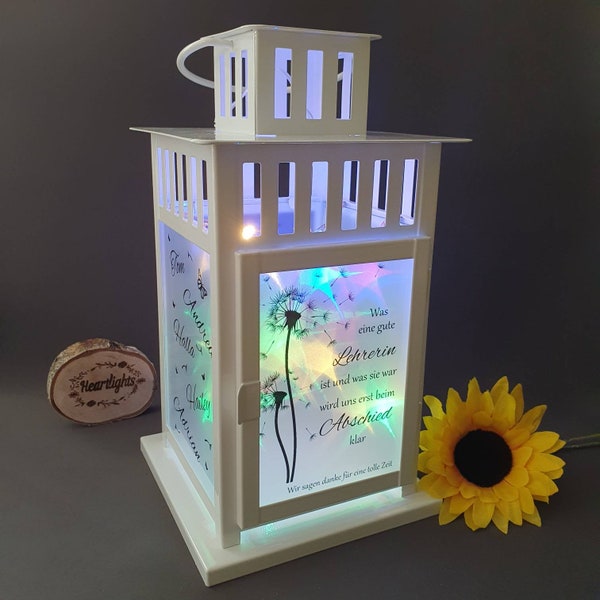 Lantern personalized photo lantern as a farewell gift for educator, teacher, childminder, with desired saying, name, gift farewell