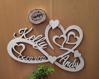 personalisiertes Türschild mit persönlichen Vornamen zur Hochzeit Mr. & Mrs.