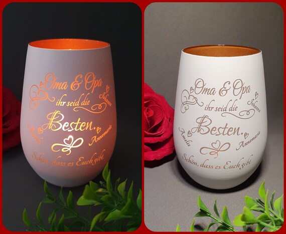 Holz Nachtlicht Für Oma & Opa - Mit Personalisierter Acrylplatte, LED, Ideal Als Geschenk Von Enkeln