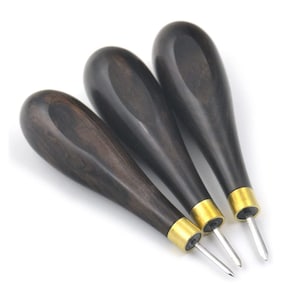 Sandalwood Rhombus Reaming Awl Tools 3 size Leather Craft DIY Hand Punching