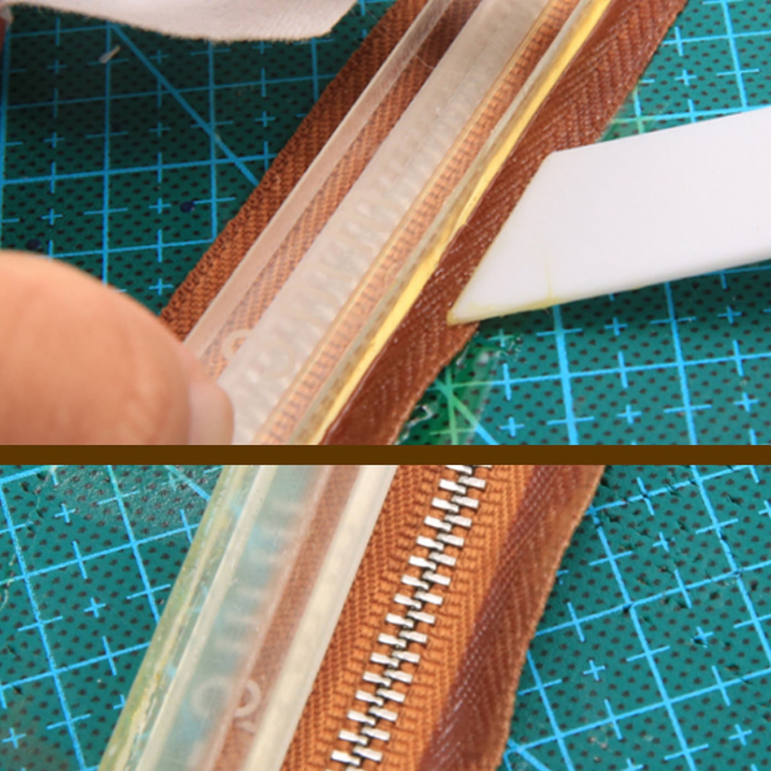 Zipper Adhesive Guide Antioverflow Tool Acrylic Leather Craft DIY