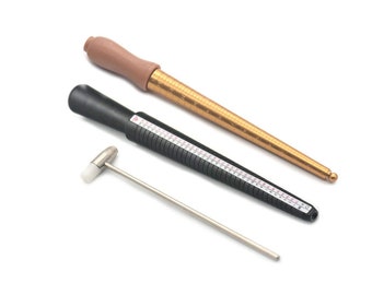 Jewelry Making Forming Tool Steel Mallet & Standard Ring Sizer Mandrel Stick