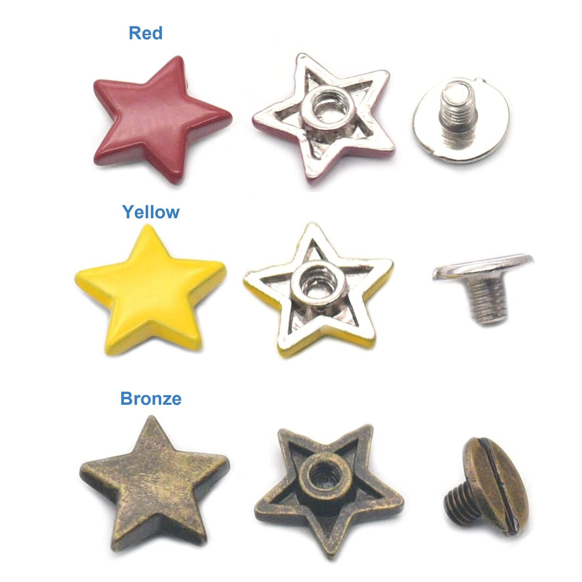 Alloy Star Shape Rivet Stud Handmake Button Screw Pack Cloth Shoes Punk ...