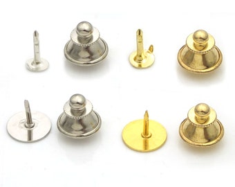 Brass Tie Tacks Blank Pins with Clutch Back Lock Pin Chain Lapel Scatter Pin Cusp head