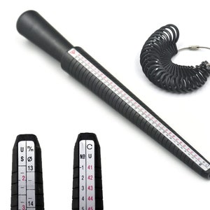 Plastic Measure Tool Jewelry Standard Size Mandrel Stick Finger Ring Sizer Gauge