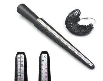 Plastic Measure Tool Jewelry Standard Size Mandrel Stick Finger Ring Sizer Gauge