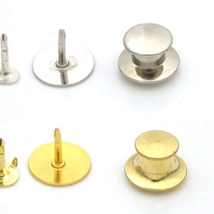 Brass Tie Tacks Blank Pins with Clutch Back Lock Pin Chain Lapel Scatter Pin Flat head