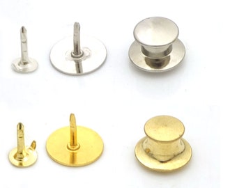 Brass Tie Tacks Blank Pins with Clutch Back Lock Pin Chain Lapel Scatter Pin Flat head
