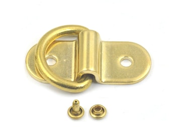 Leather D Rings buckle Double Cap Brass Arch Bridge Rivets Stud Leather Luggages