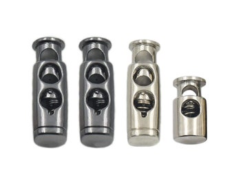 Metal Barrel Cylinder Stopper Toggle Spring End Buckle Rope Clamp Cord Locks