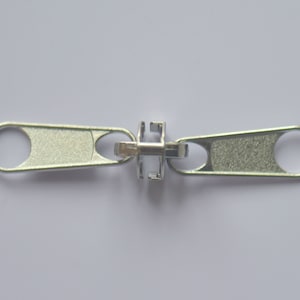 Double Zipper #5 Puller Metal Slider Repair Replace Kit Stop Nickel