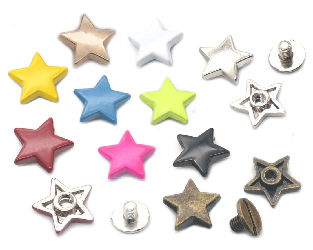 Alloy Star Shape Rivet Stud Handmake Button Screw Pack Cloth Shoes Punk ...