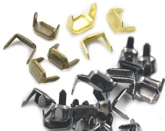 Brass Leather Staples Leathercraft Craft Tool 8x5mm Dressmaking Loops Fastener Holders