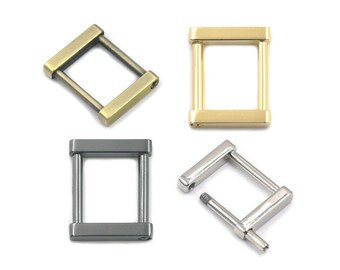 May include: Four metal D-rings in different finishes: gold, antique brass, silver, and nickel. The rings are all the same size and shape, and they are perfect for attaching to straps, belts, or other accessories.