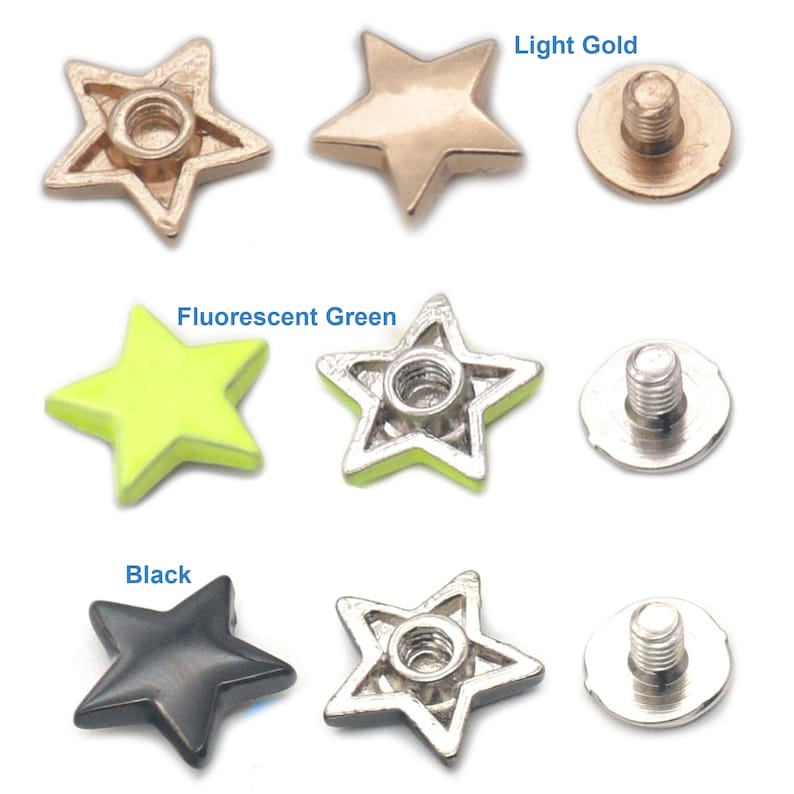 Alloy Star Shape Rivet Stud Handmake Button Screw Pack Cloth Shoes Punk ...