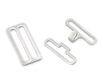 Ring Fastener 18mm Nickel 3 Parts Adjustable Bow Tie Hardware Cravat Necktie Clip Clothes Hook Strap