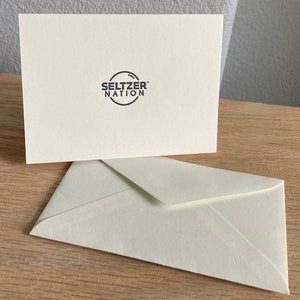 Custom Letterpress Printed Fold Over Note Cards with matching Envelopes | Luxury Letterpress Printed Note Cards | Branded Letterpress Cards