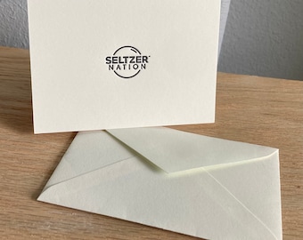 Custom Letterpress Printed Fold Over Note Cards with matching Envelopes | Luxury Letterpress Printed Note Cards | Branded Letterpress Cards