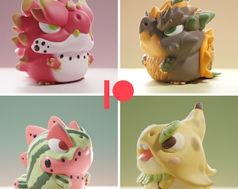 Grumpii art - doragonfruit - pinesnapii - suika - nana