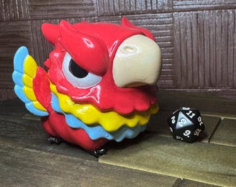 hand painted “scarlet macaw” style griffii