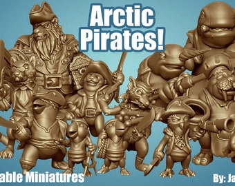 Arctic pirates - individual anthropomorphic pirates/entire set - Polar Bear Captain - Arctic Fox First mate - Snow Owl Pirate and many more!