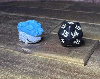 grumpii art - Hand painted sushi - blue takii