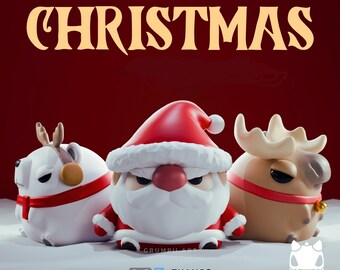 Grumpii art - Santa - moose - pol