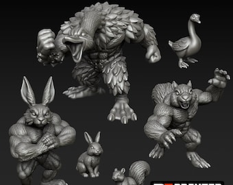 Printed encounter - Buff Creatures - Buff Squirrel - Buff Goose - Buff Bunny