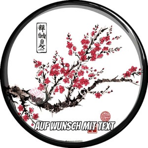 Cake topper birthday personalized fondant sugar picture edible motif: Japanese cherry blossoms