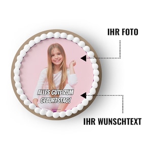 Dein Tortenbild-DAS ORIGINAL-Foto Tortenaufleger zu jedem Anlass aus Fondant oder Zuckerpapier bereits fertig gestanzt personalisiert aus DE