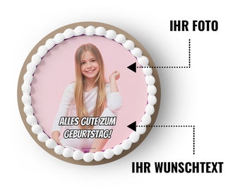 Dein Tortenbild-DAS ORIGINAL-Foto Tortenaufleger zu jedem Anlass aus Fondant oder Zuckerpapier bereits fertig gestanzt personalisiert aus DE