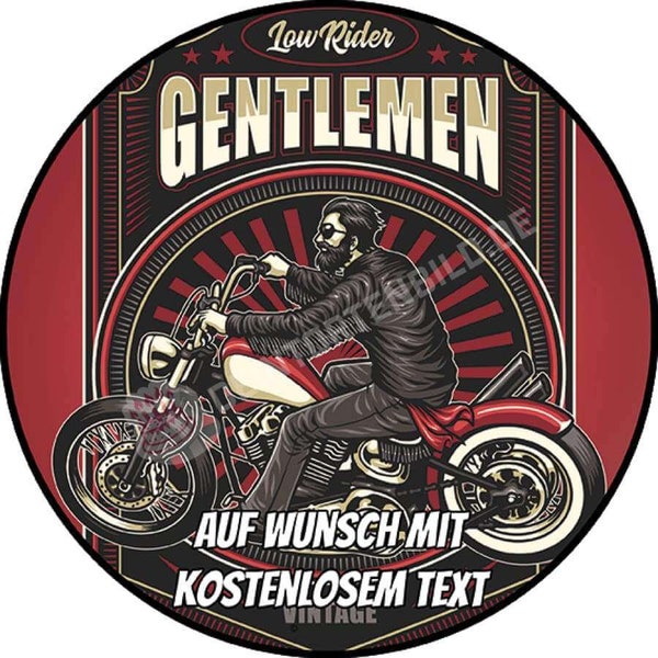 Tortenaufleger Geburtstag personalisiert Fondant Zuckerbild essbar Motiv: "Gentlemen" - Motorrad