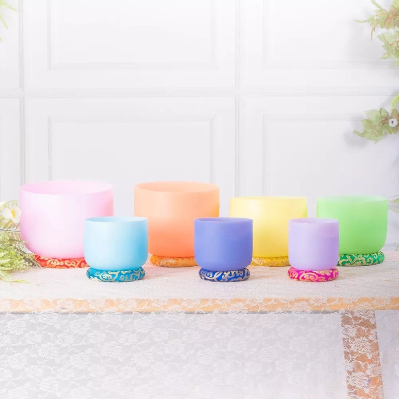 Special Colored 7 Chakra Set 432Hz Crystal Singing Bowls 6 to Etsy