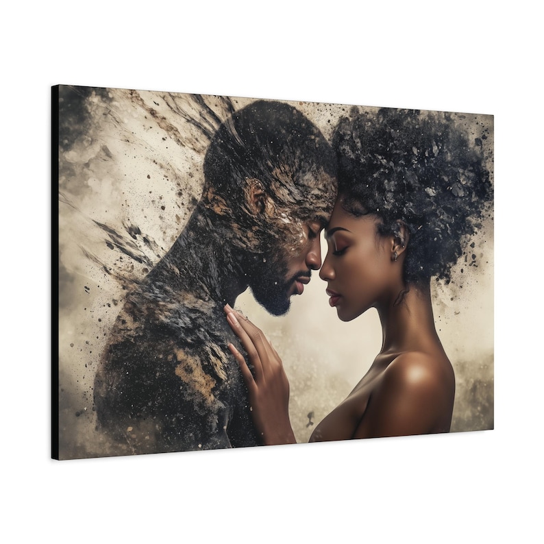 Black Love Wall Art | African American Art | Afrocentric Couple Art | Home Decor Prints | African American Artwork | Black Art Couple Decor image 2