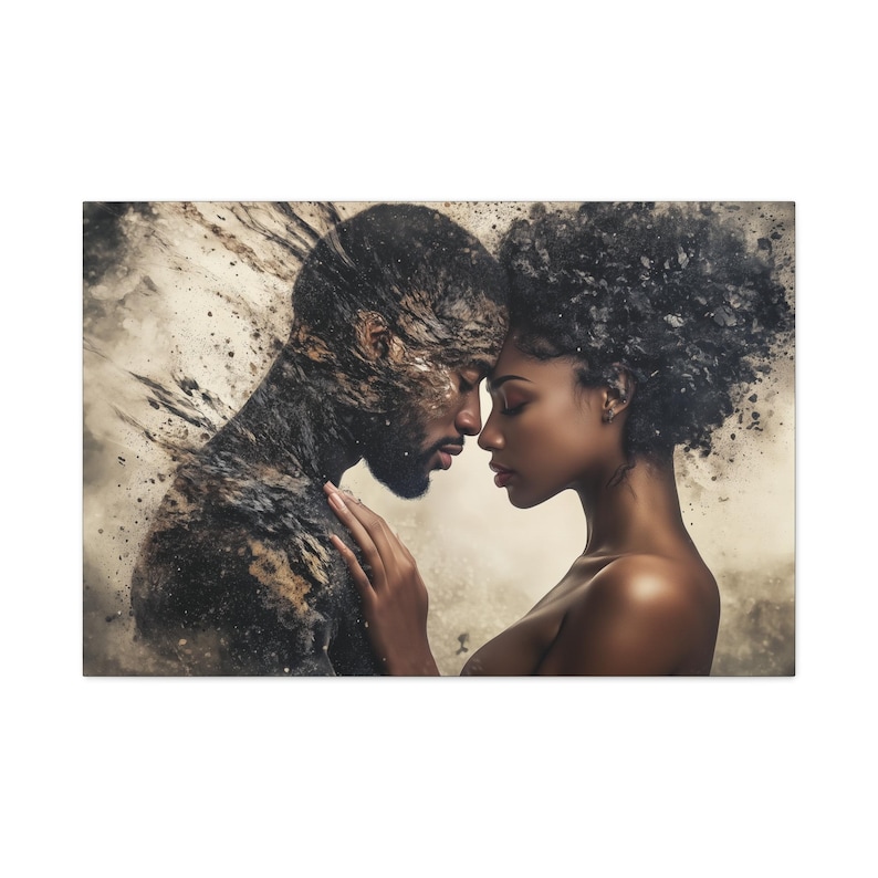 Black Love Wall Art | African American Art | Afrocentric Couple Art | Home Decor Prints | African American Artwork | Black Art Couple Decor image 1