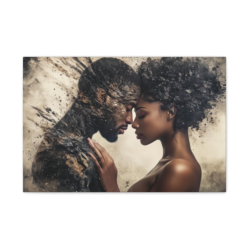 Black Love Wall Art | African American Art | Afrocentric Couple Art | Home Decor Prints | African American Artwork | Black Art Couple Decor image 6