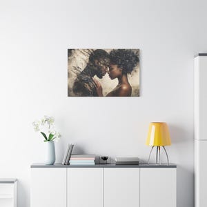 Black Love Wall Art | African American Art | Afrocentric Couple Art | Home Decor Prints | African American Artwork | Black Art Couple Decor image 3