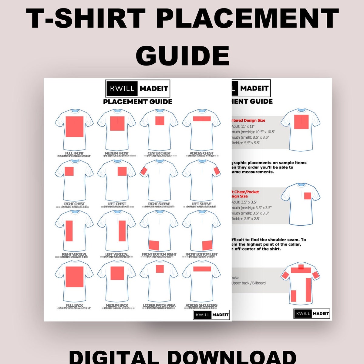 T-Shirt Placement Guide, Vinyl Placement, Heat Transfer Vinyl Tool ...