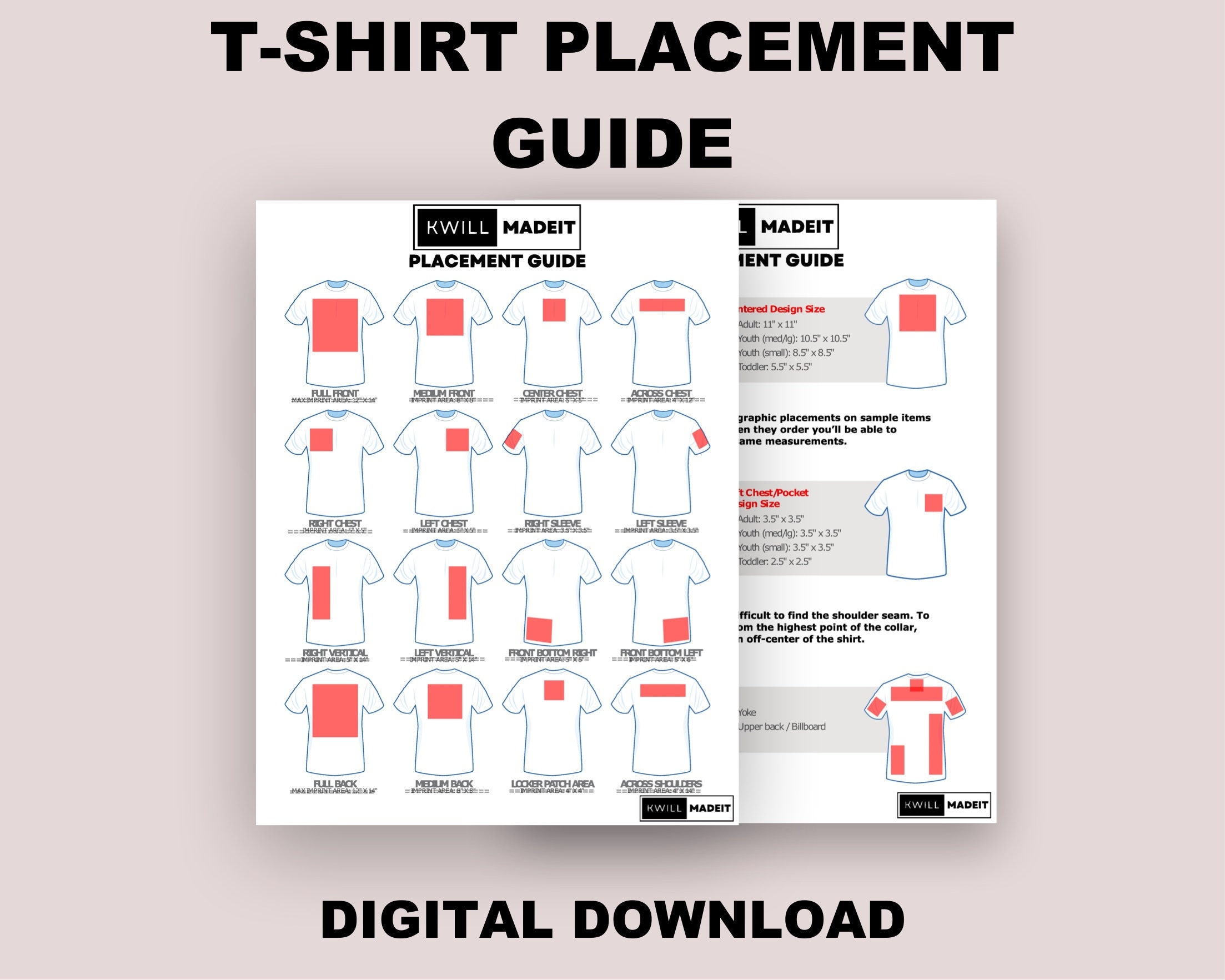 T-shirt HTV Vinyl Alignment Ruler Tool/guide, for Vinyl Cut or Cricut Tshirt  Vinyl Transfers 44 Cm 