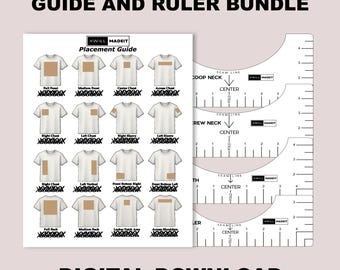 Bundel plaatsingsgids en liniaal T-shirt, plaatsingsbundel vinyl, hulpmiddel voor warmteoverdracht, hulpmiddel T-shirt uitlijning, bundel ontwerp plaatsingsgids