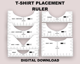 T-shirt Placement Ruler, Vinyl Placement, Heat Transfer Tool, Sublimation  Tool, T-shirt Alignment Tool, Design Placement Ruler 