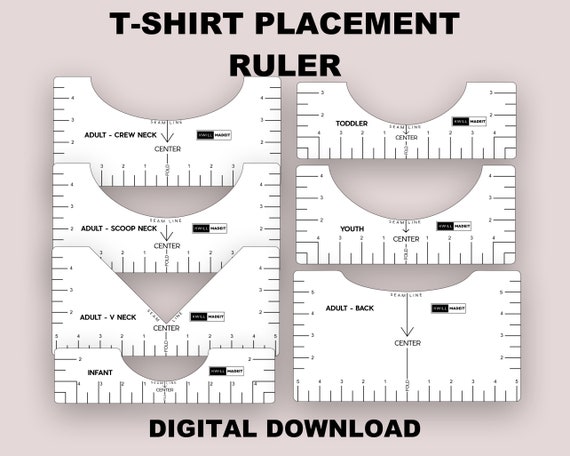 T-Shirt Ruler Guide for Vinyl Alignment Centering Tool for Heat Press &  Cricut