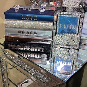 Sparkly Grey Coffee Table Books Glam Bling Books Stack of 3 Custom Made 