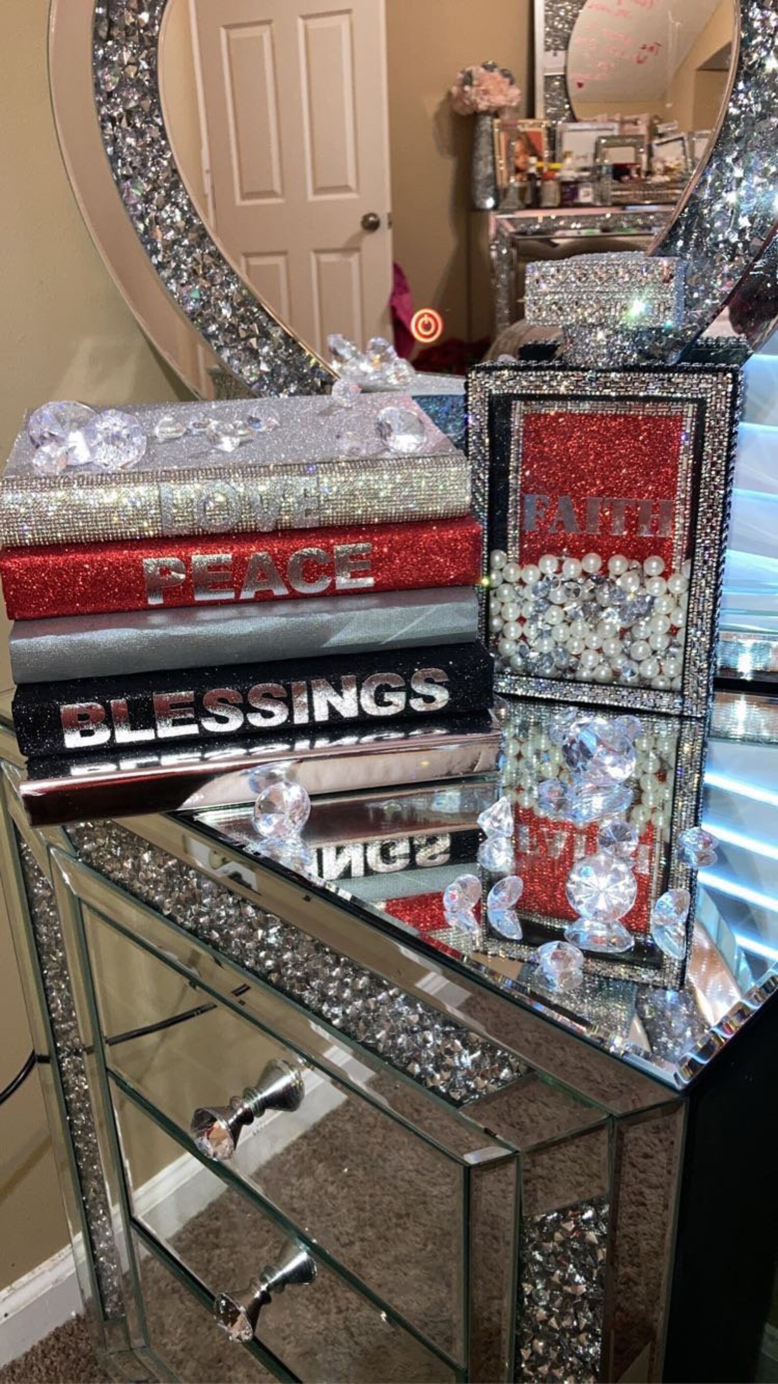 Bling Decor Book Stack Bling Books Glam Books Custom Made Etsy
