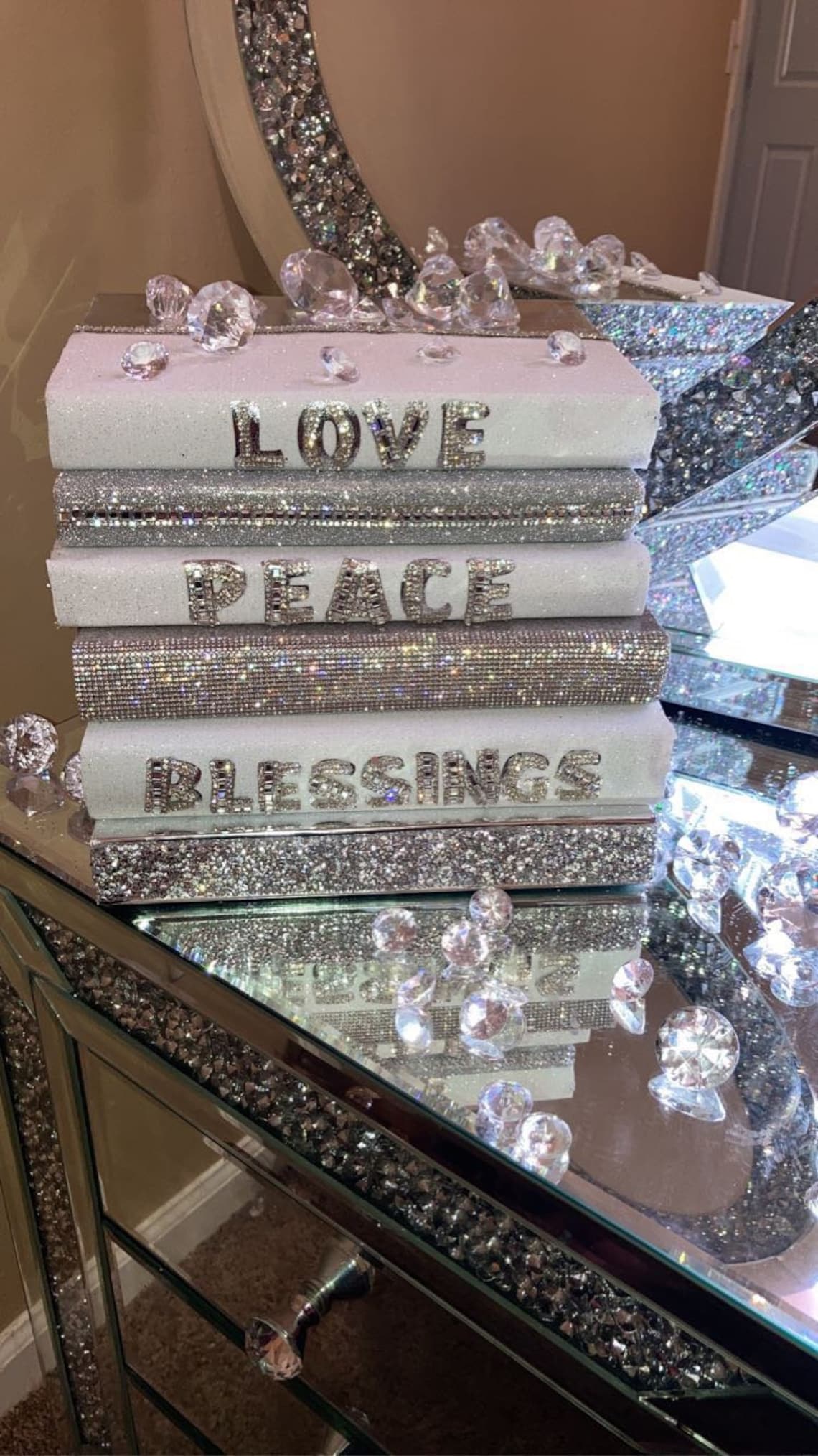 Bling Decor Bling Book Glam Decor Coffee Table Decor Glam Etsy