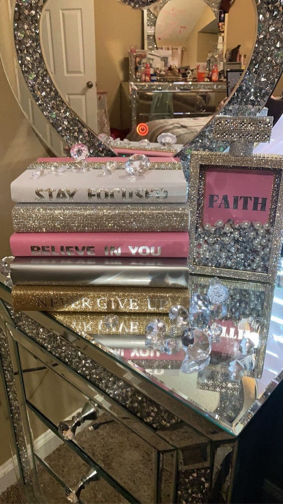 Bling It Prints - Gold Designer Book Stack A4 Print ✨ This can be  embellished with crystals' glitter etc message to order yours ❣️
