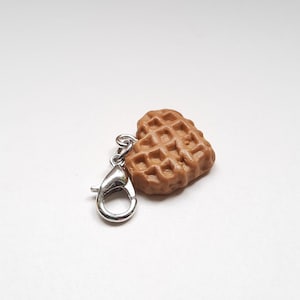 Waffle Pendant Heart Waffle Miniature Food Polymer Clay Miniature