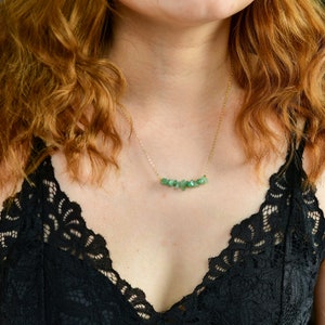 Green Aventurine gemstone necklace,dainty layering ,Lapis lazuli,Tiger eye,Amethyst,Citrine,Aquamarine,Clear quartz,Pehnite,Crystal Jewelry