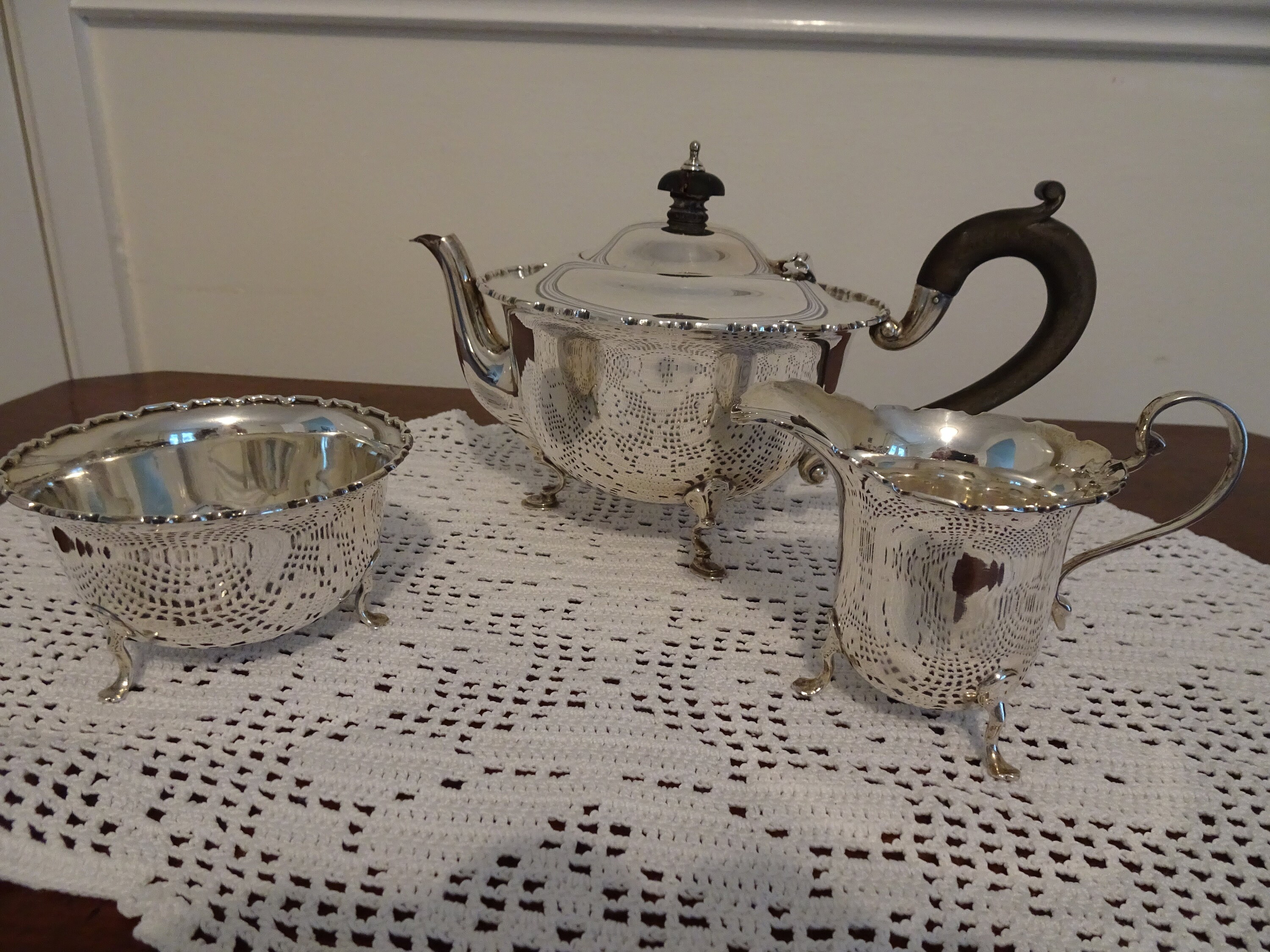 Antique English sterling silver tea set 19101911 Birmingham Etsy.de